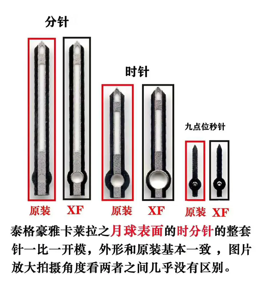 【真假对比】XF泰格豪雅卡莱拉之月球表面与正品对比