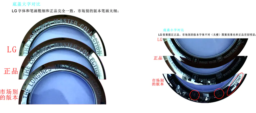 【真假对比】LG浪琴名匠L2.755.4.78.6星期日历双历男表对比原装正品