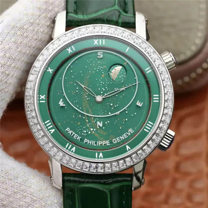 百达翡丽超级复杂功能时计系列6104G-001腕表 (绿)