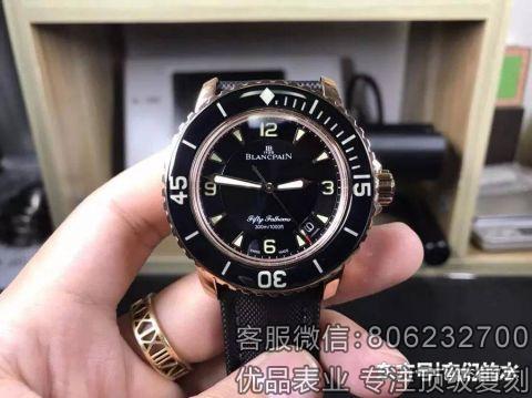 测评:ZF厂宝珀五十噚5015-3630-52A玫瑰金版复刻表