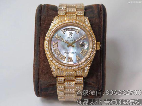 TW厂新品,TW厂劳力士全钻帝皇版最豪Day date Ⅱ系列密镶钻特别款腕表