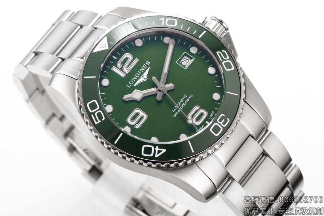 TW厂复刻浪琴康卡斯潜水系列绿面款男士机械腕表