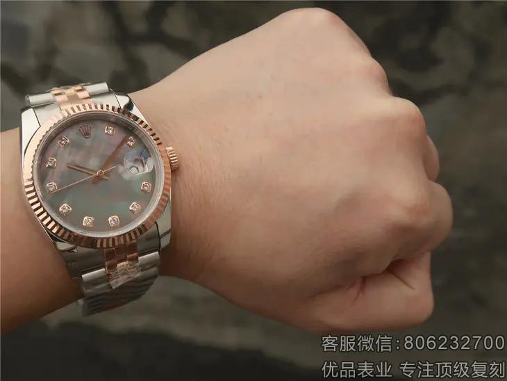 劳力士日志顶级复刻系列116231黑贝母盘手表