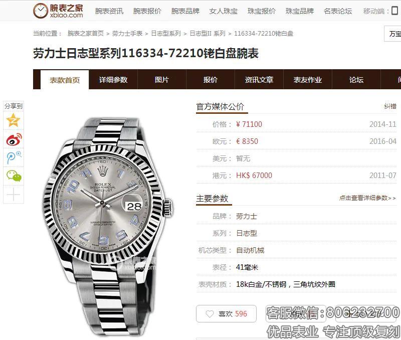 劳力士日志型系列116334-72210铑白盘数字钉 劳力士手表官网