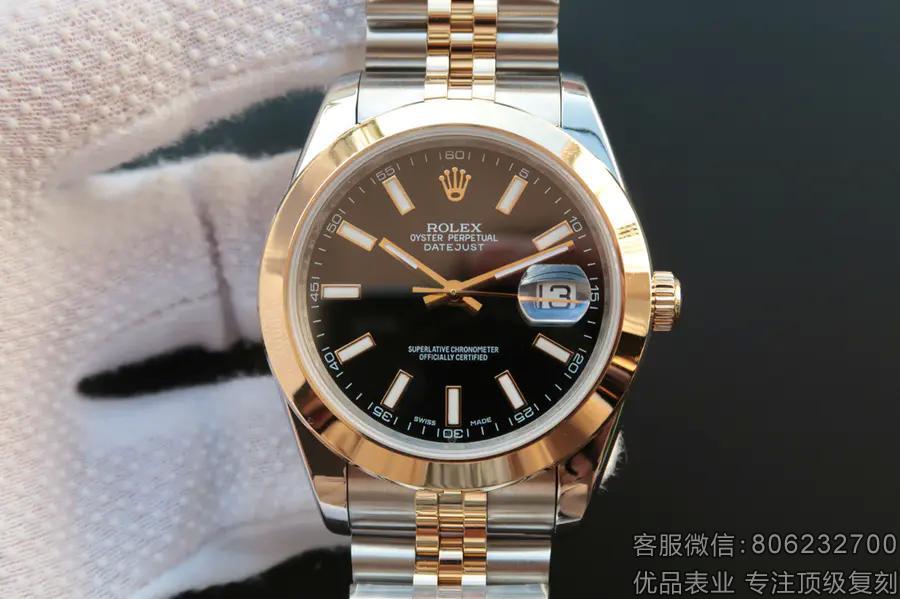 瑞士劳力士高仿复刻日志型系列126303黑盘纪念型手表