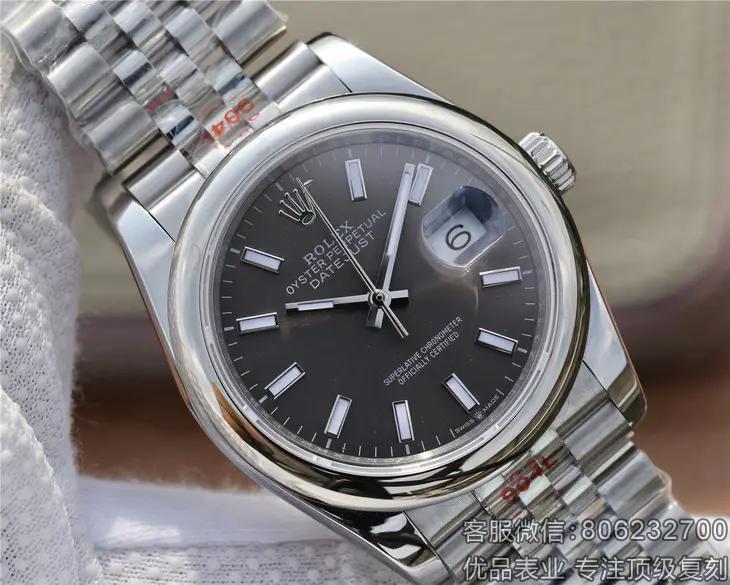 顶级精仿劳力士手表图 最好的日志型腕表灰面36MM