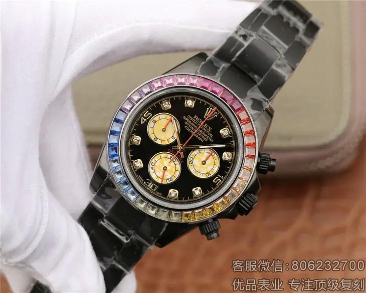 rolex精仿一比一宇宙计型迪通拿系列计时机械全黑男表
