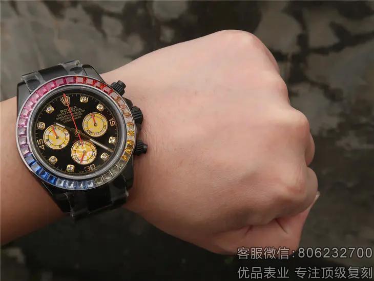 rolex精仿一比一宇宙计型迪通拿系列计时机械全黑男表