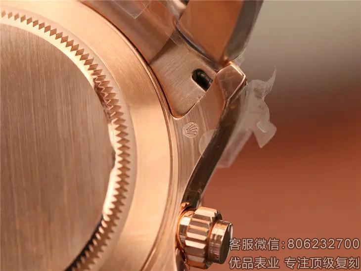 劳力士宇宙计型迪通拿高仿全玫瑰金男表