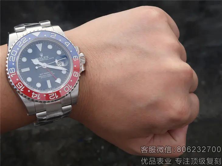 劳力士顶级复刻格林尼治系列m126719blro-0003蓝盘手表