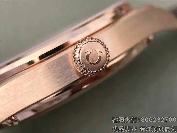 欧米茄精仿omiga海马系列机械玫瑰金男表