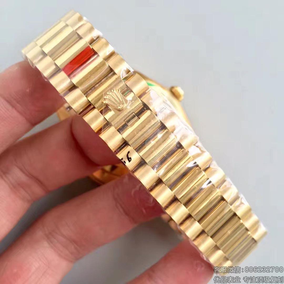 劳力士星期日历型全自动机械腕表 复刻黄金手表