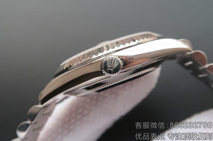 高仿劳力士星期日历型机械表 228206-83416冰蓝盘