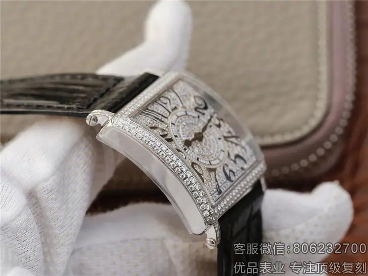 复刻版法兰克穆勒MASTER SQUARE满钻满天星系列女士石英腕表