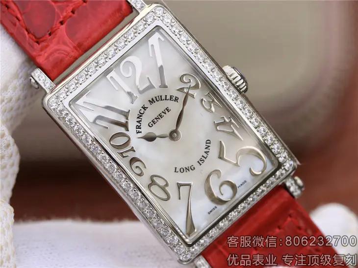 法穆兰18k白金石英女表长岛系列精仿名表