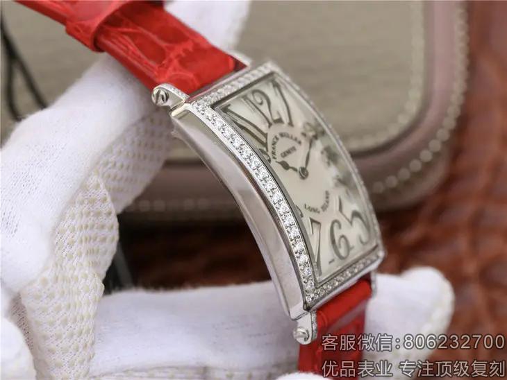 法穆兰18k白金石英女表长岛系列精仿名表