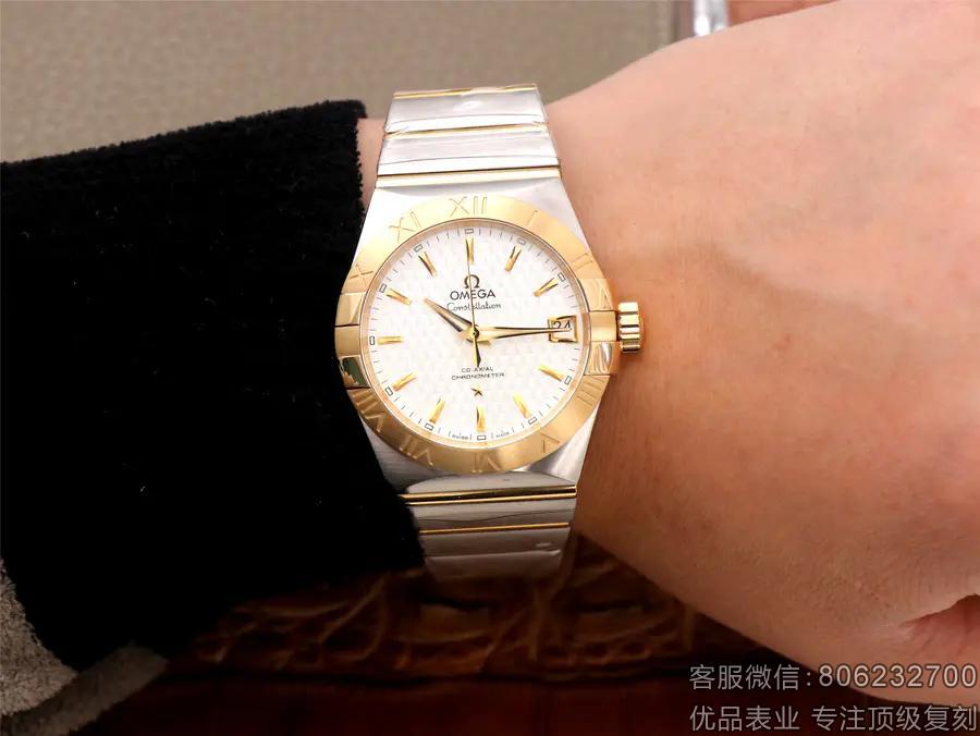 欧米茄金色仿表男表，仿欧米茄半自动手表李